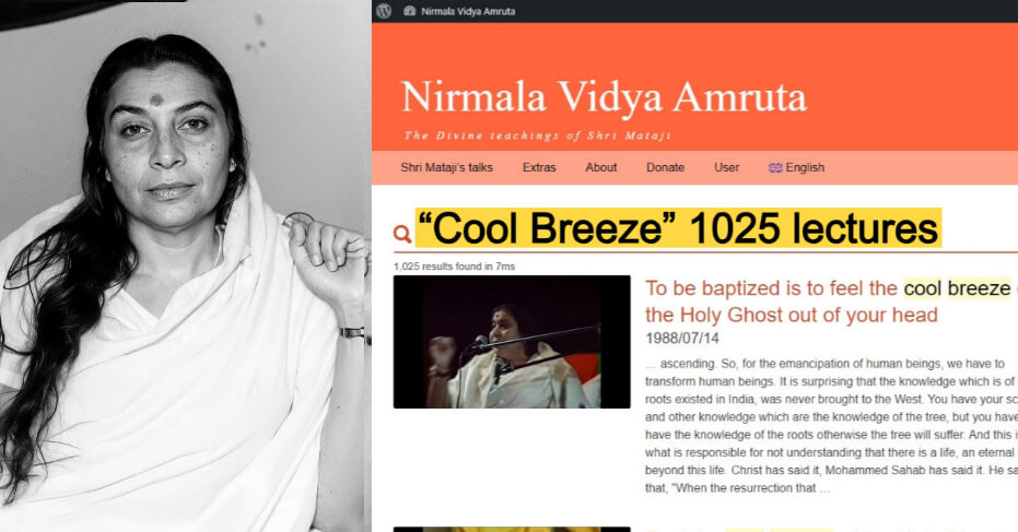 Nirmala Vidya Amruta search results: Cool Breeze — 1025 lectures
