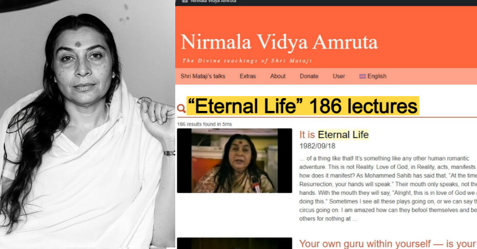 Nirmala Vidya Amruta search results: Eternal Life — 186 lectures