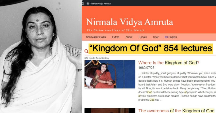Nirmala Vidya Amruta search results: Kingdom of God — 854 lectures