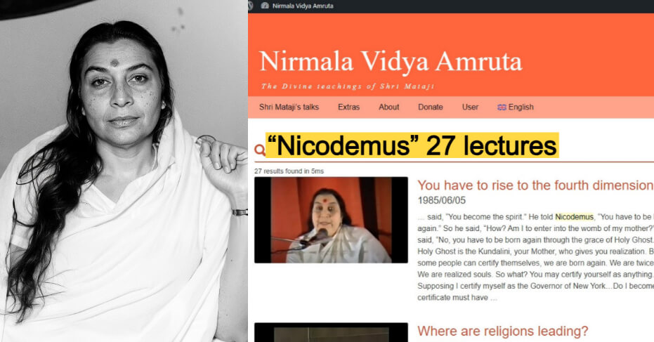Nirmala Vidya Amruta search results: Nicodemus — 27 lectures